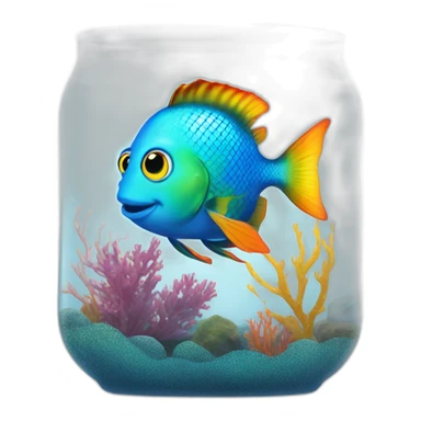 Jonathan Toews as rainbow fish inside an aquarium sticker