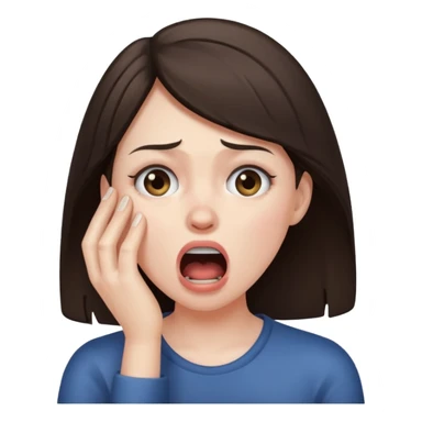 a brunette woman choking herself sticker