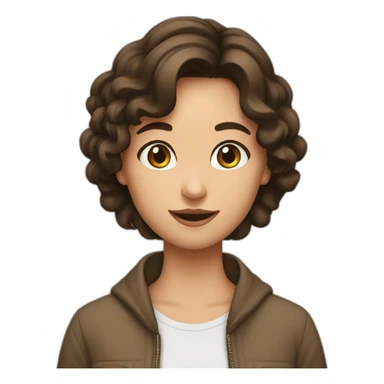 Fille brune qui fait coucou sticker