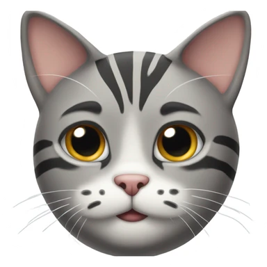 gray striped smirking cat  sticker