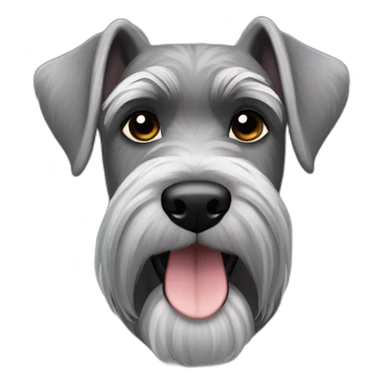 gray schnauzer breed with darker edges ear fur sticker