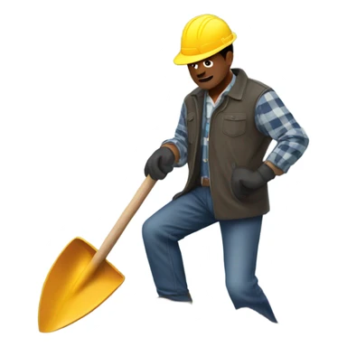 man digging hole sticker