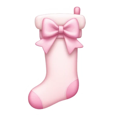 pale pink stocking with pale pink bow sticker