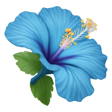 Blue hibiscus flower sticker