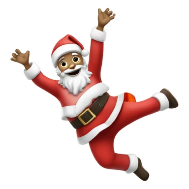 Santa doing a cartwheel sticker