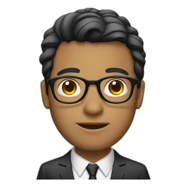 young man with glasses and suit sticker