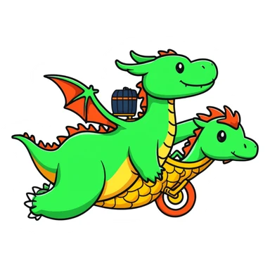 person flying on a dragon sticker