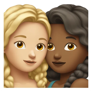 Two white girls cuddling  sticker