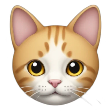 cat with wide body and little head sticker