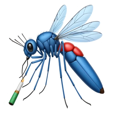 mosquito azul fumando un cigarro sticker