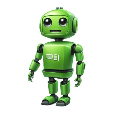 androids little green robot mascot sticker