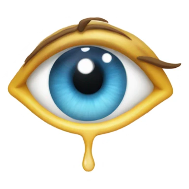 Eye crying but happyb sticker
