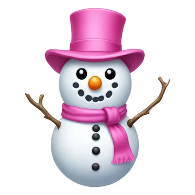 Snowman with a pink bow and a pink hat  sticker