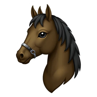 DunkelBraunes Pferd mit langer schwarzer Mähne sticker