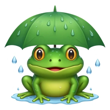 Une grenouille sous la pluie sticker