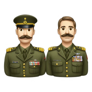 Militaire moustache au milieu et cheveu plaqué sur le côté sticker