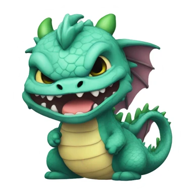 dragon cute angry smoke breathing sticker