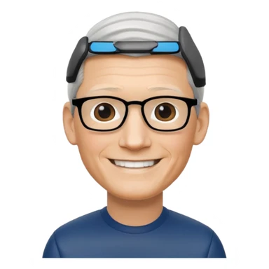 Bobblehead of Tim Cook smiling sticker
