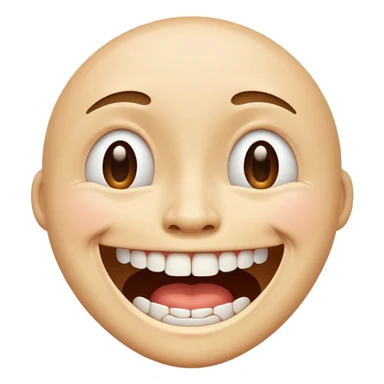 crying laughing face with teeth sticker