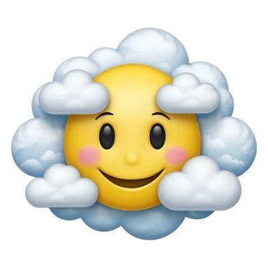 zone out smiley face with clouds floating around its head sticker