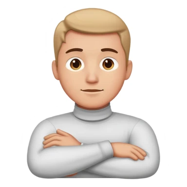 man crossing arms around neck  sticker