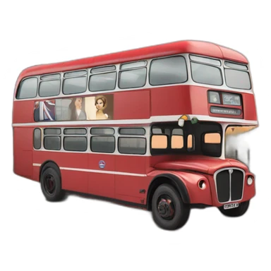 londonian bus with queen elisabeth sticker