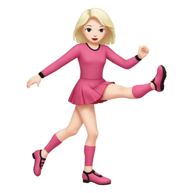 girl kicking her feet and blushing sticker
