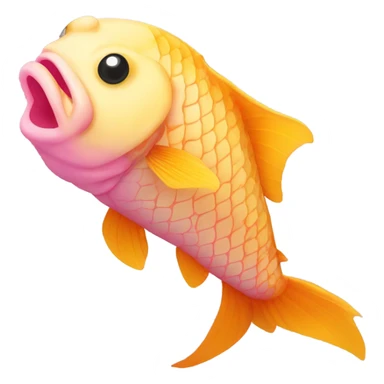 Yellow carpe koi with pink antenna sticker