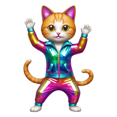 cat doing disco sticker