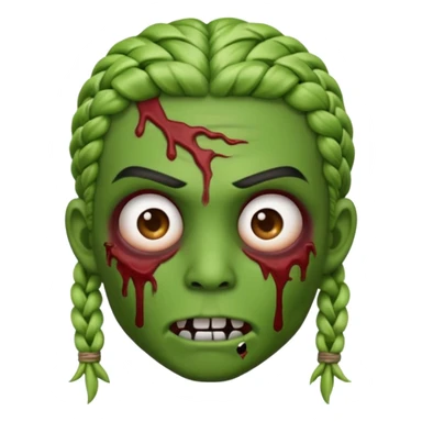 can you make an zombie emoji with braids and a eyebrow piercing on his right eyebrow and a diagonal eyebrow piercing on his left eyebrow sticker