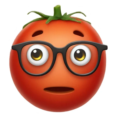 Tomato face with eyeglasses sticker