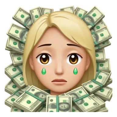 crying emoji with money sticker