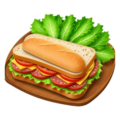 Salami sandwich on a tray sticker