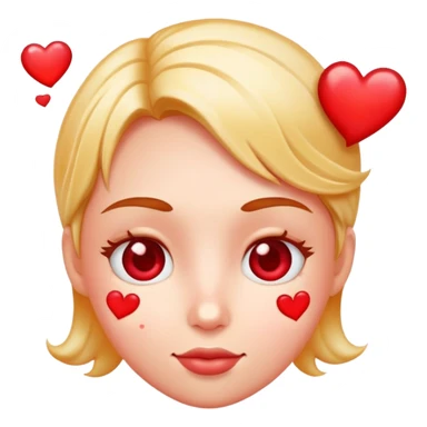 face bubbling with hearts sticker