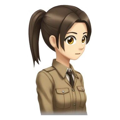 Sasha Braus brown hair hair in a ponytail anime attack on titan sticker
