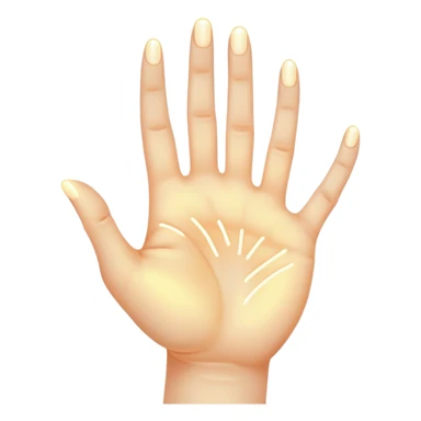  -- ethereal glowing hand palm lines-- 5 fingers reading palm 
 sticker