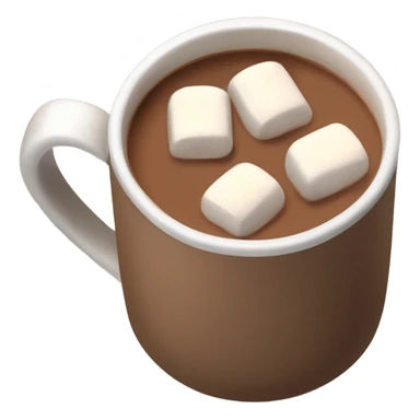 Light brown mug of hot chocolate with marshmallows  sticker