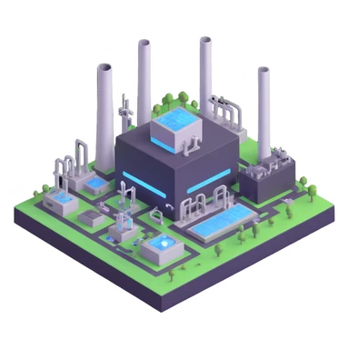 Futuristic semiconductor factory with Saudi Arabian elements sticker