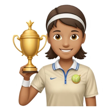Tennis champion with trophy sticker