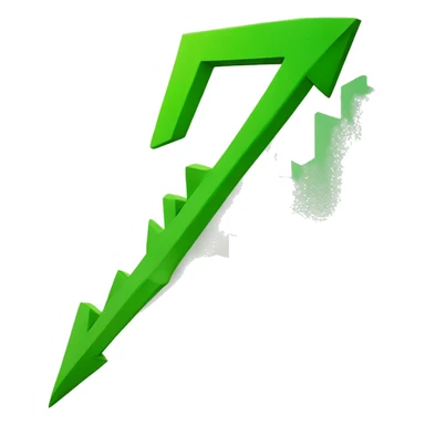 rising green arrow, stock market sticker