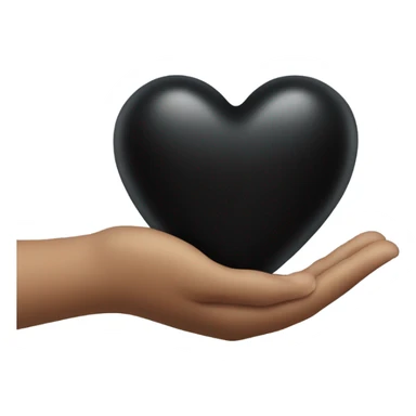 hand holding a black heart sticker