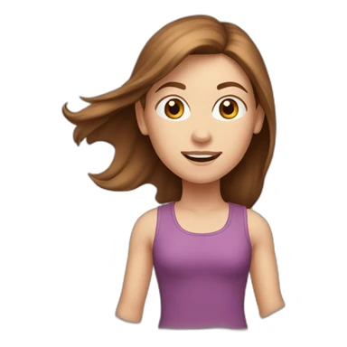 white-girl-running, brown-hair sticker