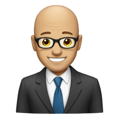 bald man in suit smiling and drinking coffee sticker