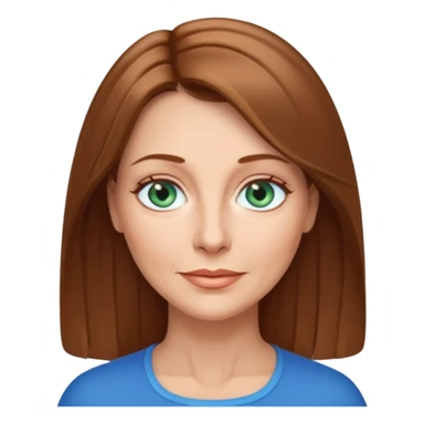 beautiful 50 yr old woman, straight light brown hair, blue green eyes sticker