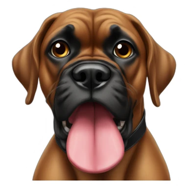 German boxer with an extra large tongue, black face sticker