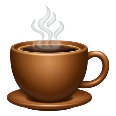 plain Coffee without Saucer, Brown Cup, no saucer. sticker