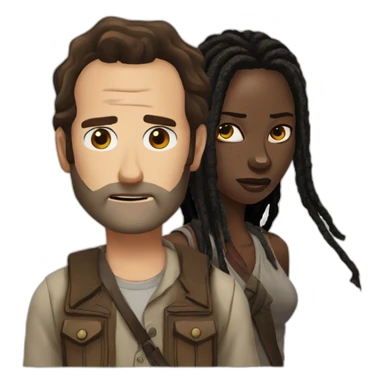 Rick grimes avec michonne grimes sticker