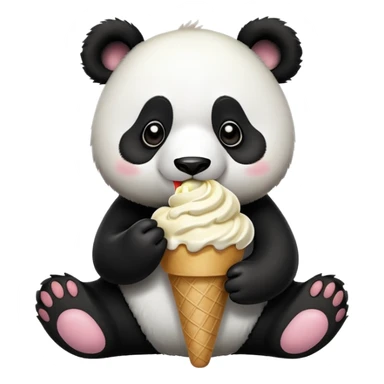 Panda eating ice cream sticker