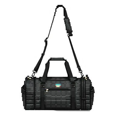 all black duffle bag with black strap sticker