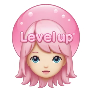 A sticker saying level up .. more a simple soft girl vibe  sticker